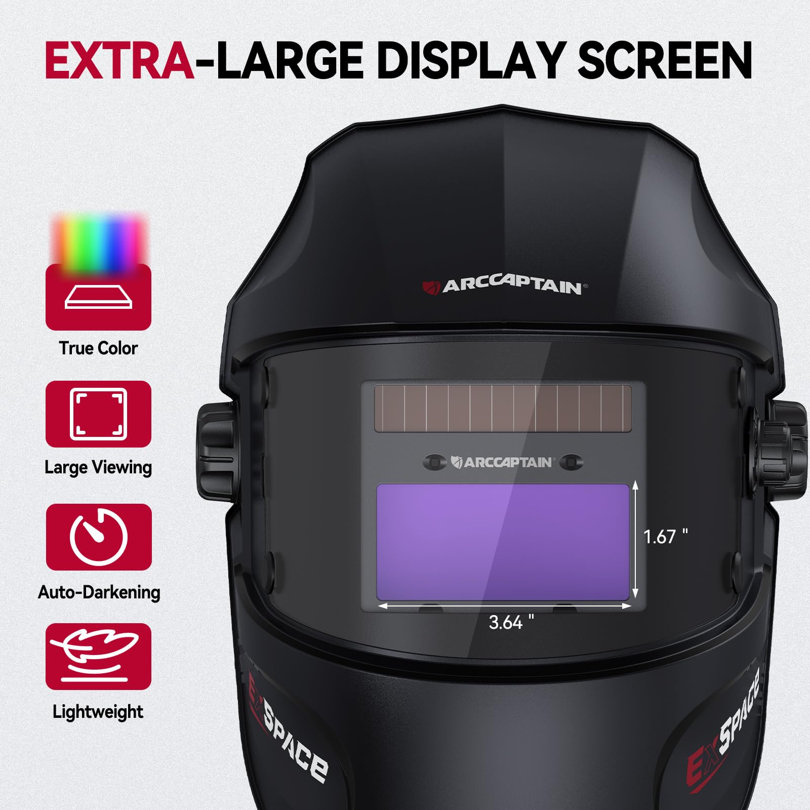ARCCAPTAIN helmet with dual arc sensors for responsive auto-darkening