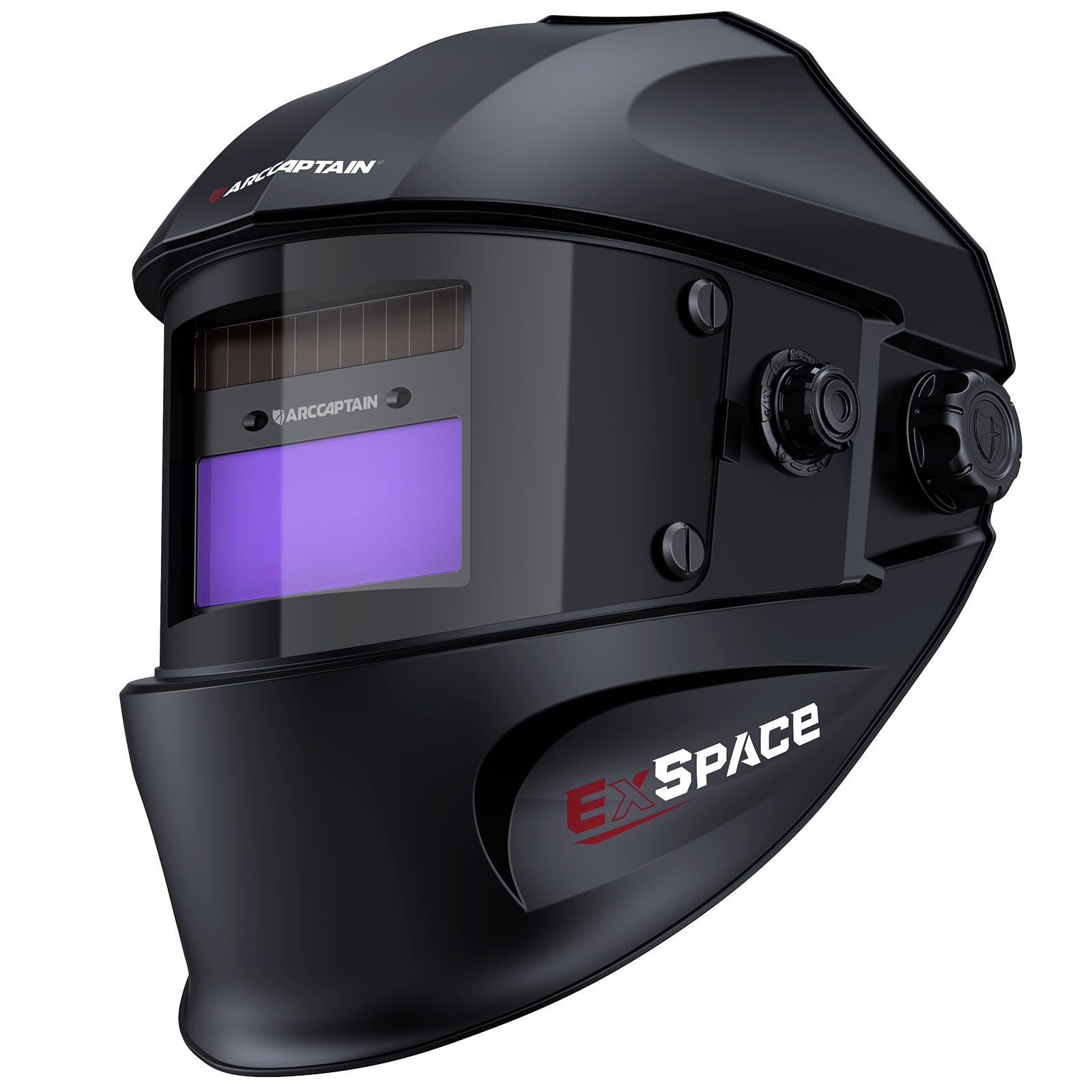 ARCCAPTAIN True Color welding helmet front view for clear visibility and comfort
