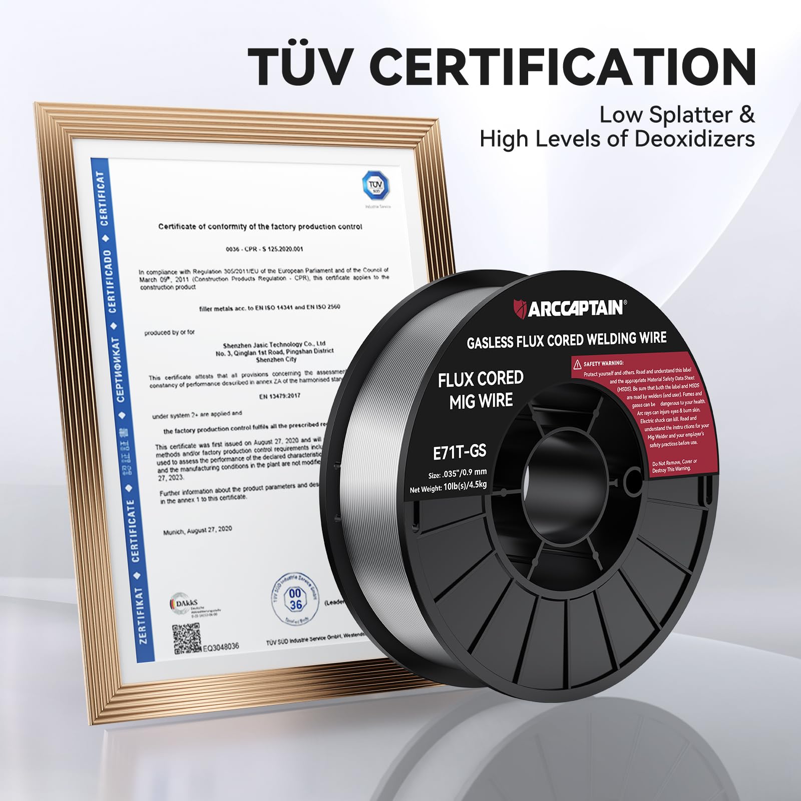 ARCCAPTAIN vacuum-packed welding wire stays dust-free for optimal performance