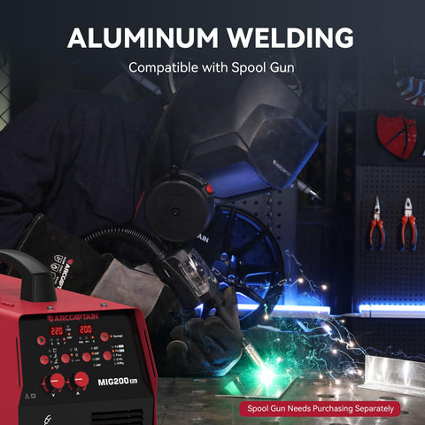 Spool gun-ready setup for smooth aluminum welding and steady wire feeding.
