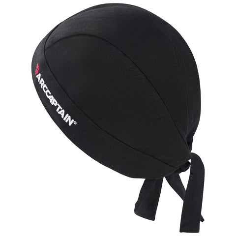 ARCCAPTAIN flame resistant cotton cap protects hair during welding