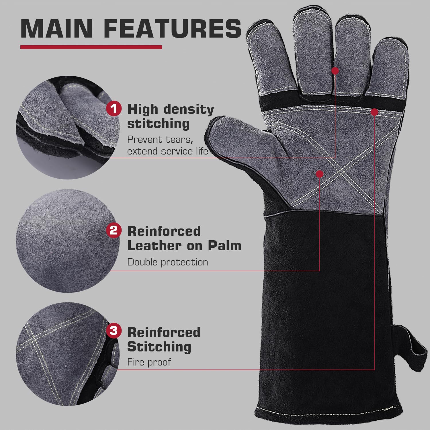 ARCCAPTAIN 16-inch gloves shield forearms during welding and metalwork