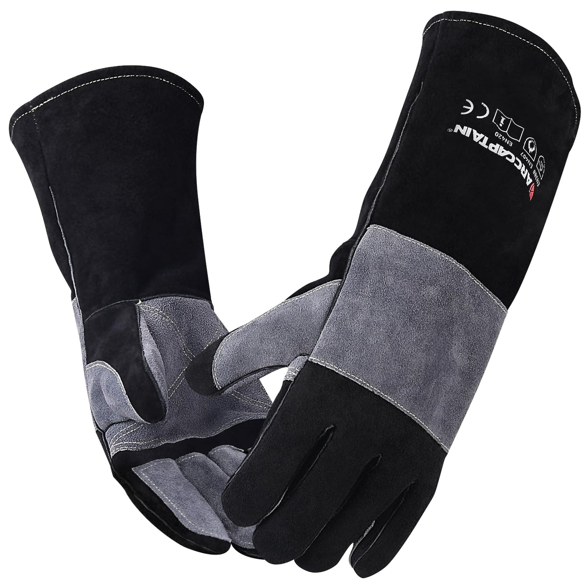 ARCCAPTAIN welding gloves with heat-resistant forearm protection for demanding tasks
