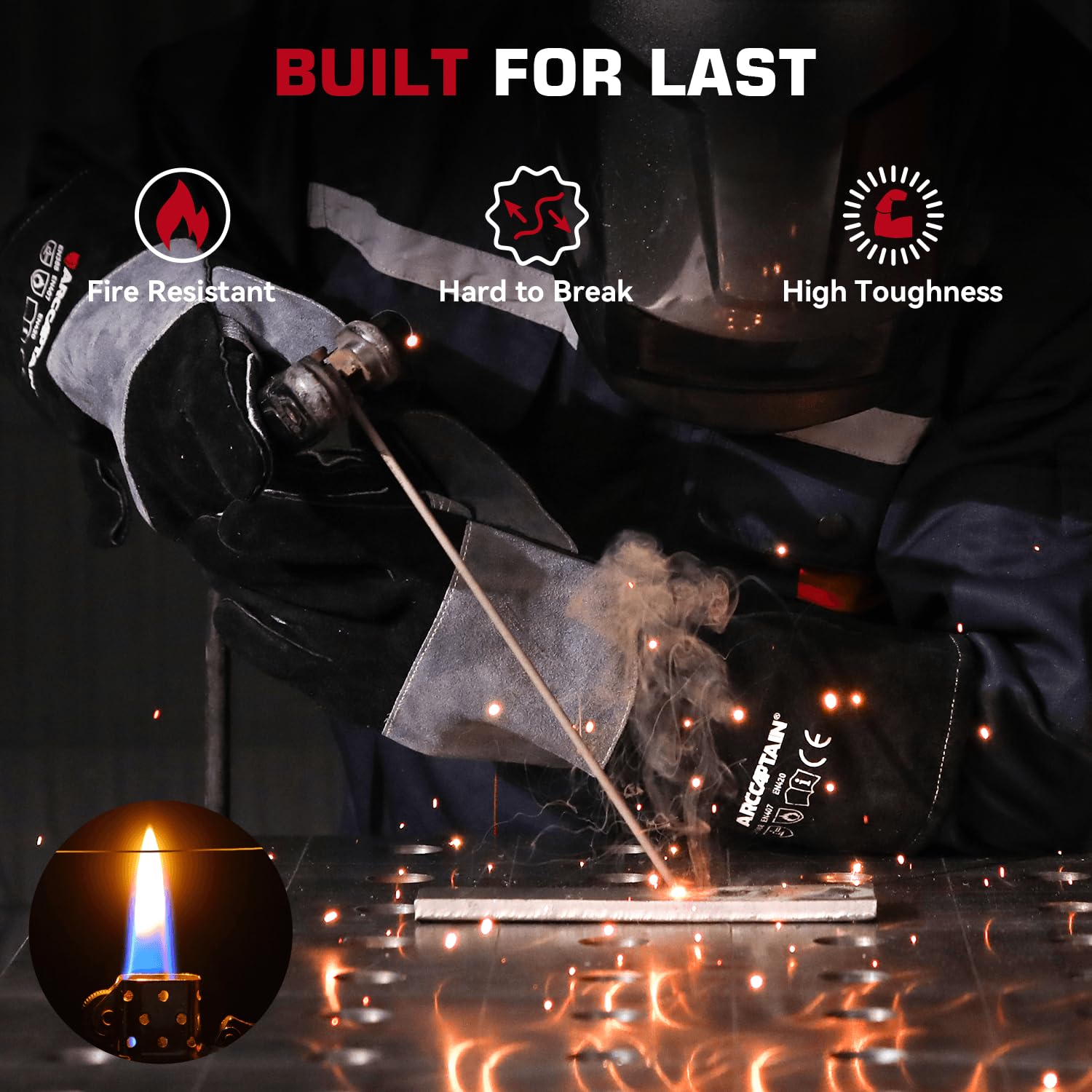 ARCCAPTAIN straight-thumb design enhances fingertip control for precise work