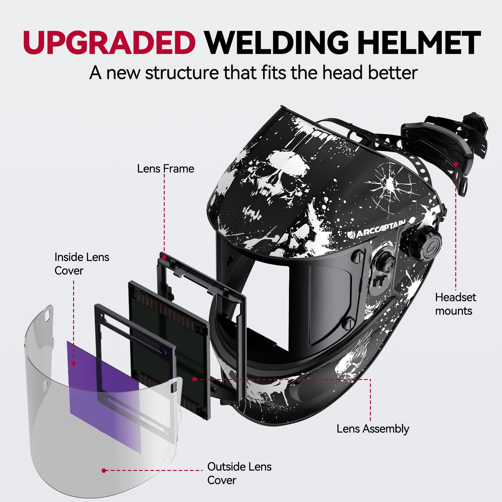 ARCCAPTAIN auto-darkening lenses provide true color during TIG/MIG/ARC welding.