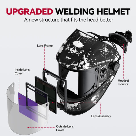 ARCCAPTAIN auto-darkening lenses provide true color during TIG/MIG/ARC welding.