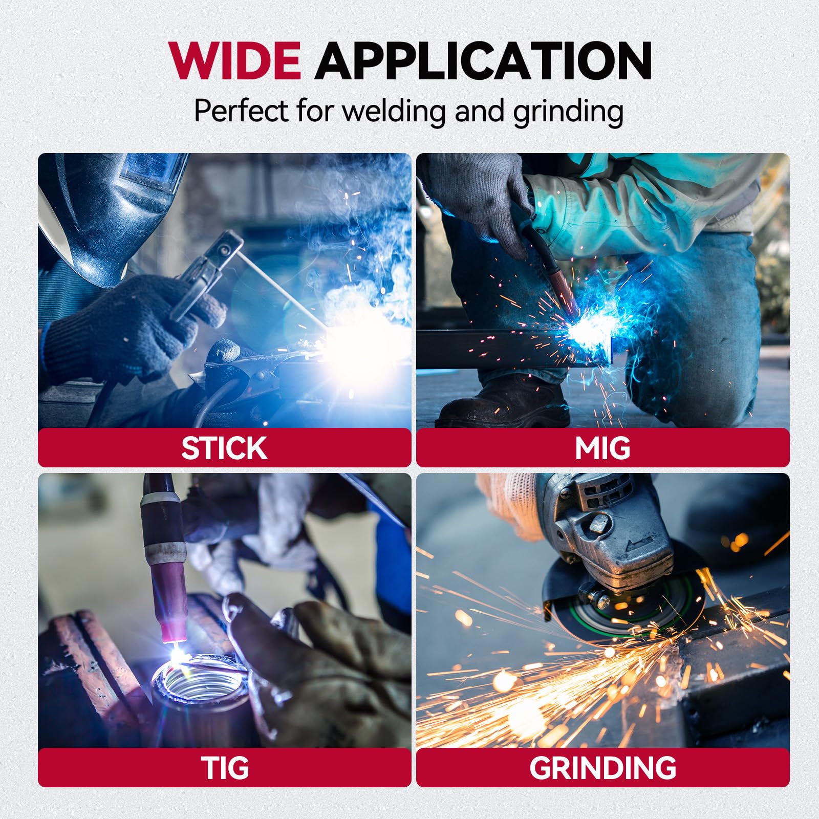 Comfortable interior redesign improves head fit for extended welding sessions.