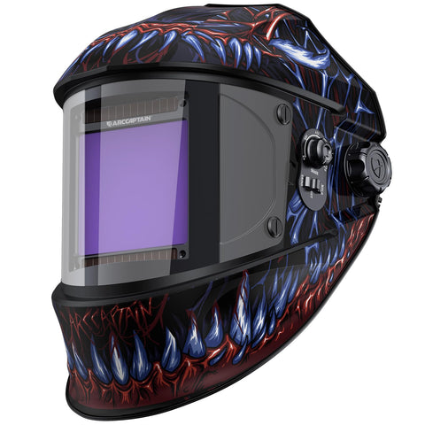 ARCCAPTAIN welding helmet with large viewing screen for precise TIG and MIG work