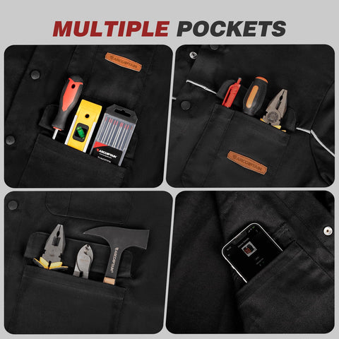 ARCCAPTAIN jacket interior pocket protects phones and IDs from sparks.