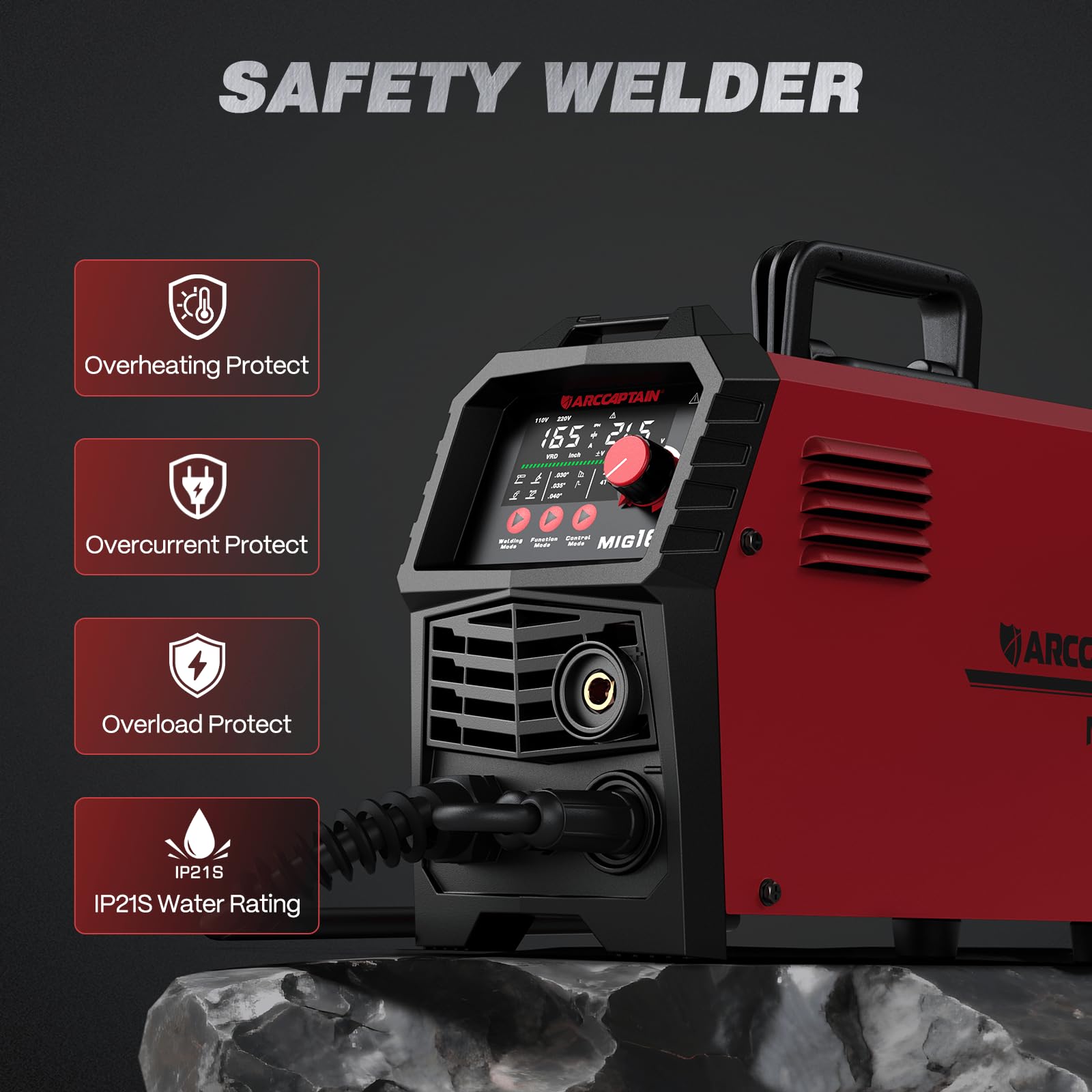 ARCCAPTAIN welding kit includes torch, ground clamp, flux wire and essentials for ready-to-weld sessions