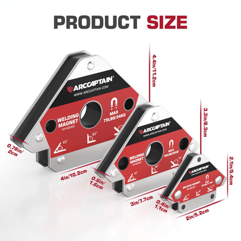 ARCCAPTAIN welding magnets at 135-degree angle for versatile alignment during welding