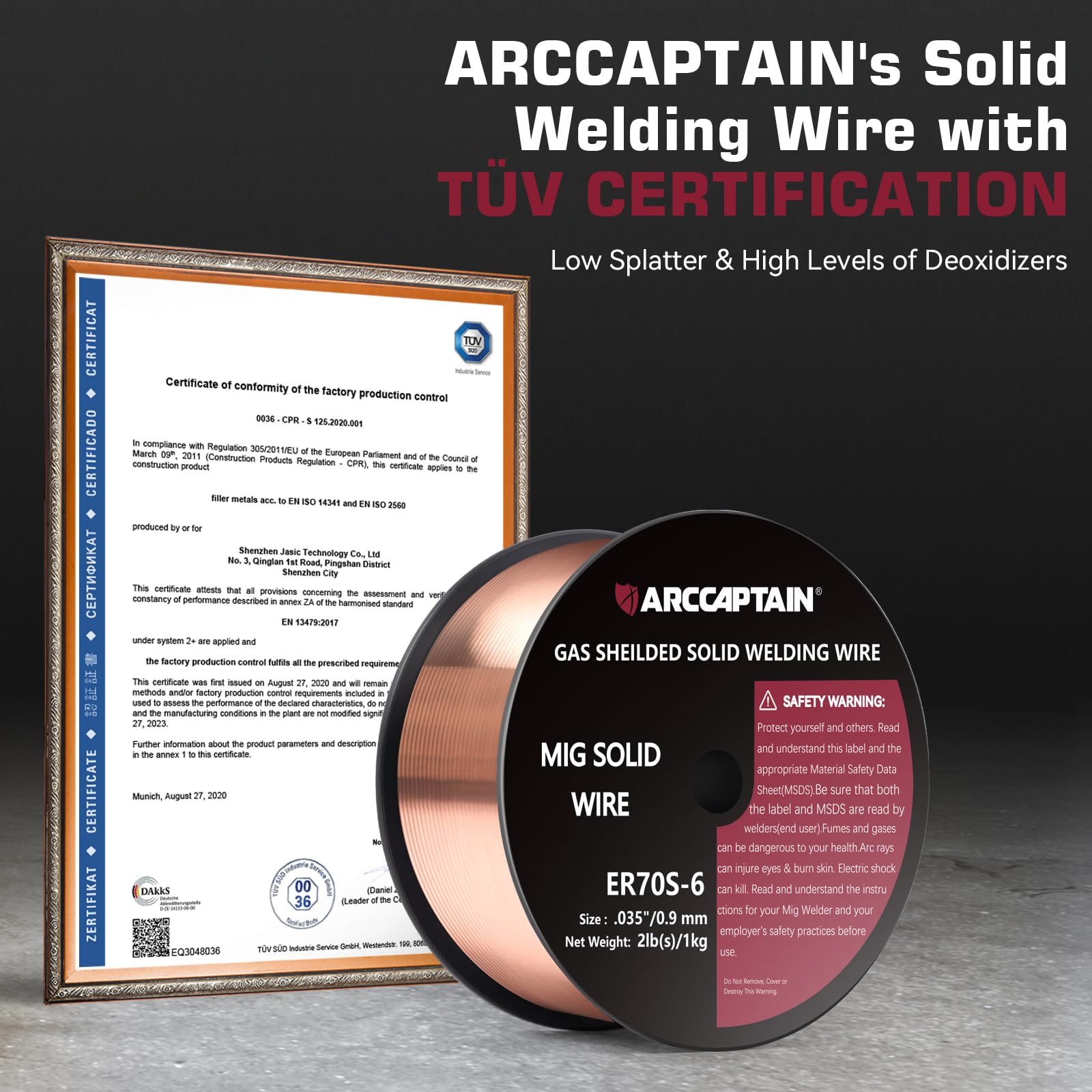 ARCCAPTAIN welding wire 0.035-inch with low spatter for cleaner welds