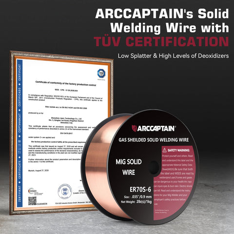 ARCCAPTAIN welding wire 0.035-inch with low spatter for cleaner welds