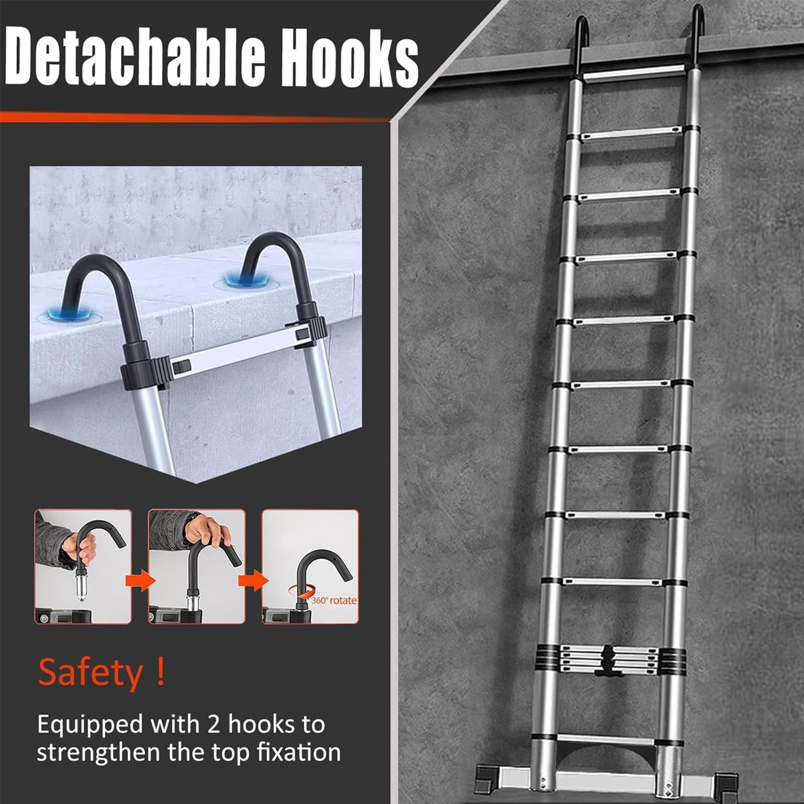ARCHOM ladder hooks securely fix for roof and attic tasks