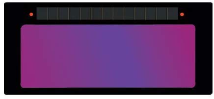 ArcOne S240-11 horizontal auto-darkening welding filter, fast shade change improves visibility during MIG/TIG welding.