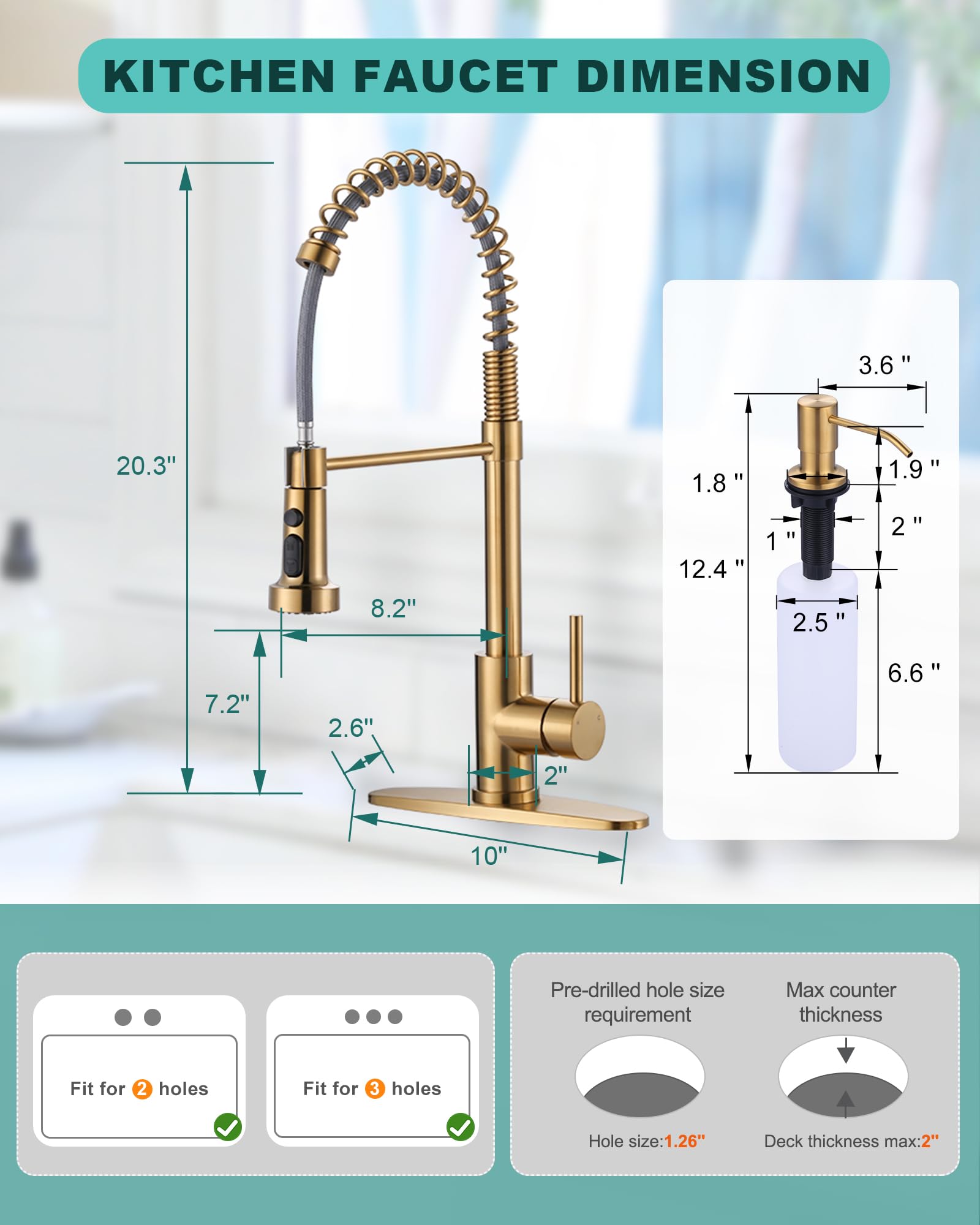 ARCORA brushed gold finish close-up resists rust and maintains shine