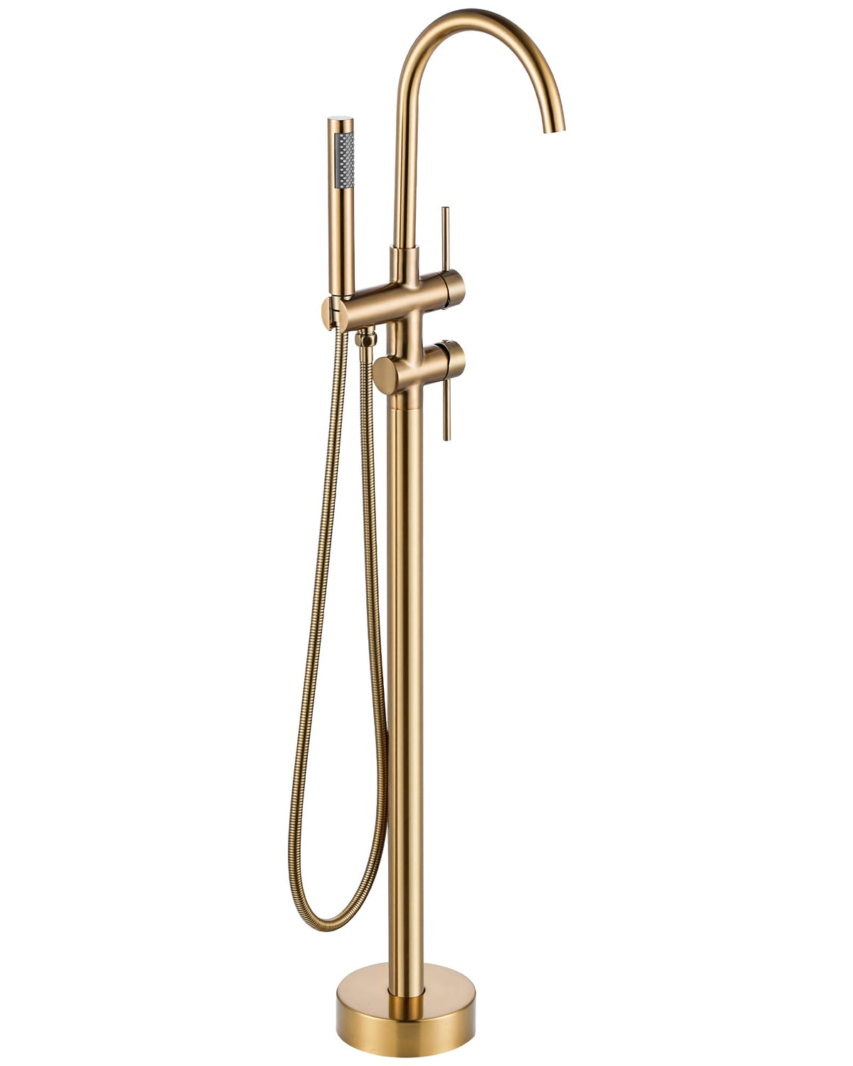 ARCORA freestanding bathtub faucet in brushed gold overview for an elegant bathroom centerpiece