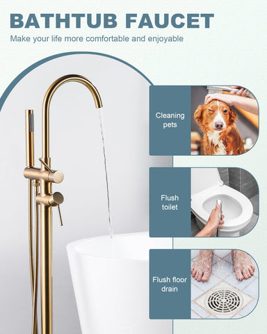 ARCORA integrated diverter bathtub spout and handheld design for versatile bathing options