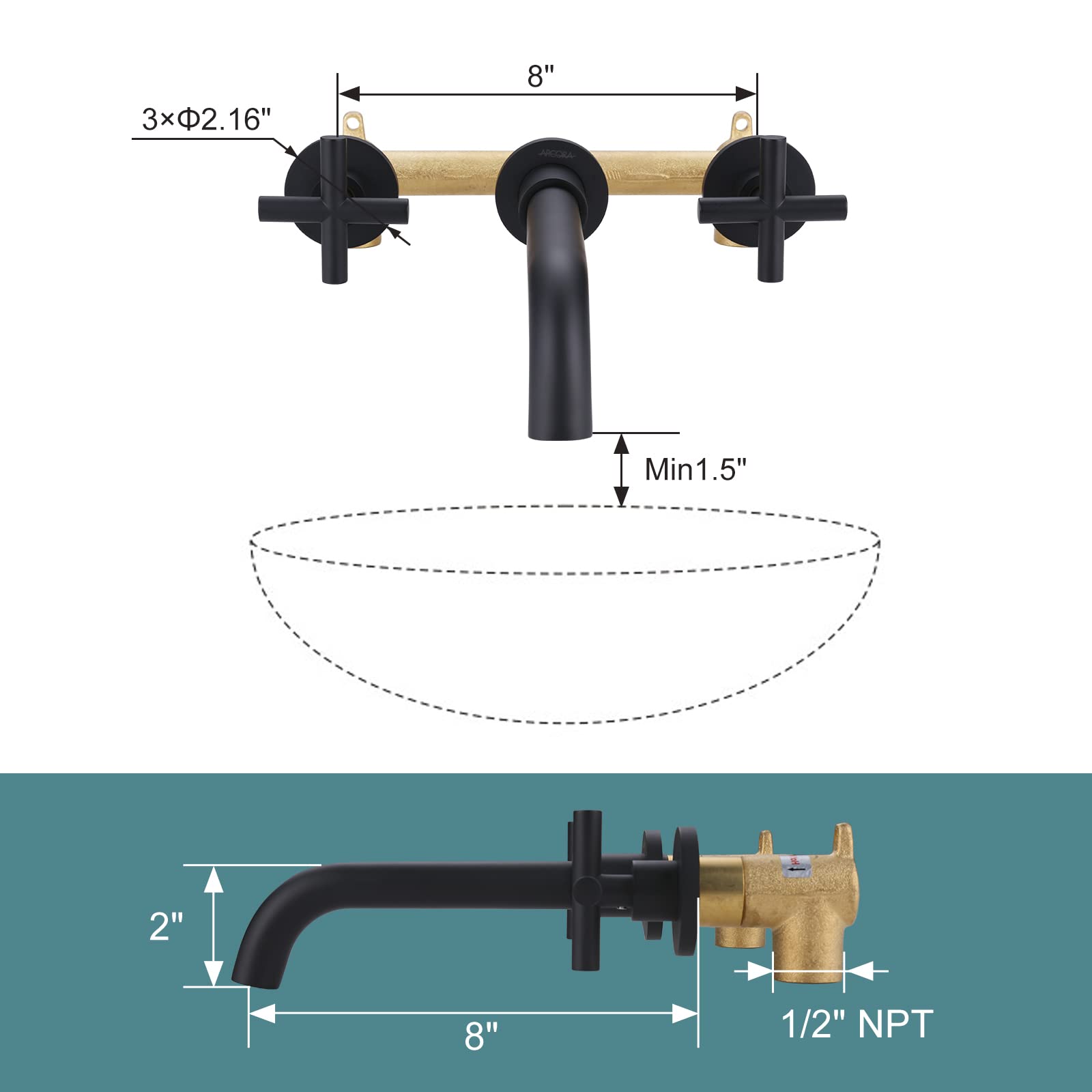 ARCORA solid brass core ensures durability and corrosion resistance