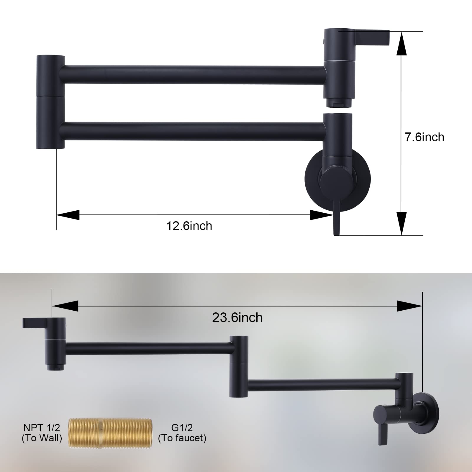 ARCORA brass 1/2 NPT connector ensures durable installation.