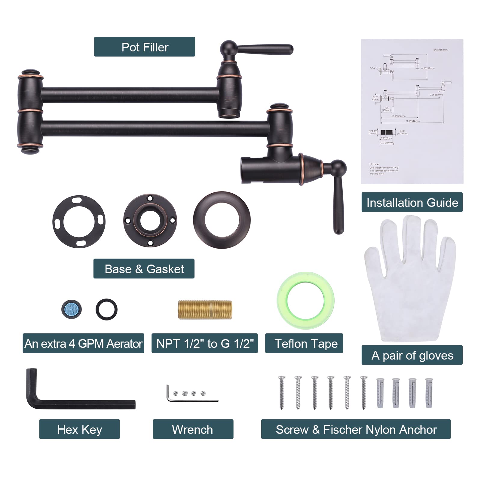 ARCORA extra aerator provides 4 GPM for fast filling.