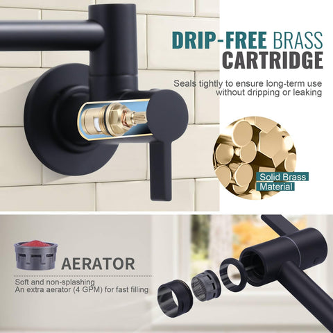 ARCORA extra aerator 4 GPM enables faster large-pot filling.