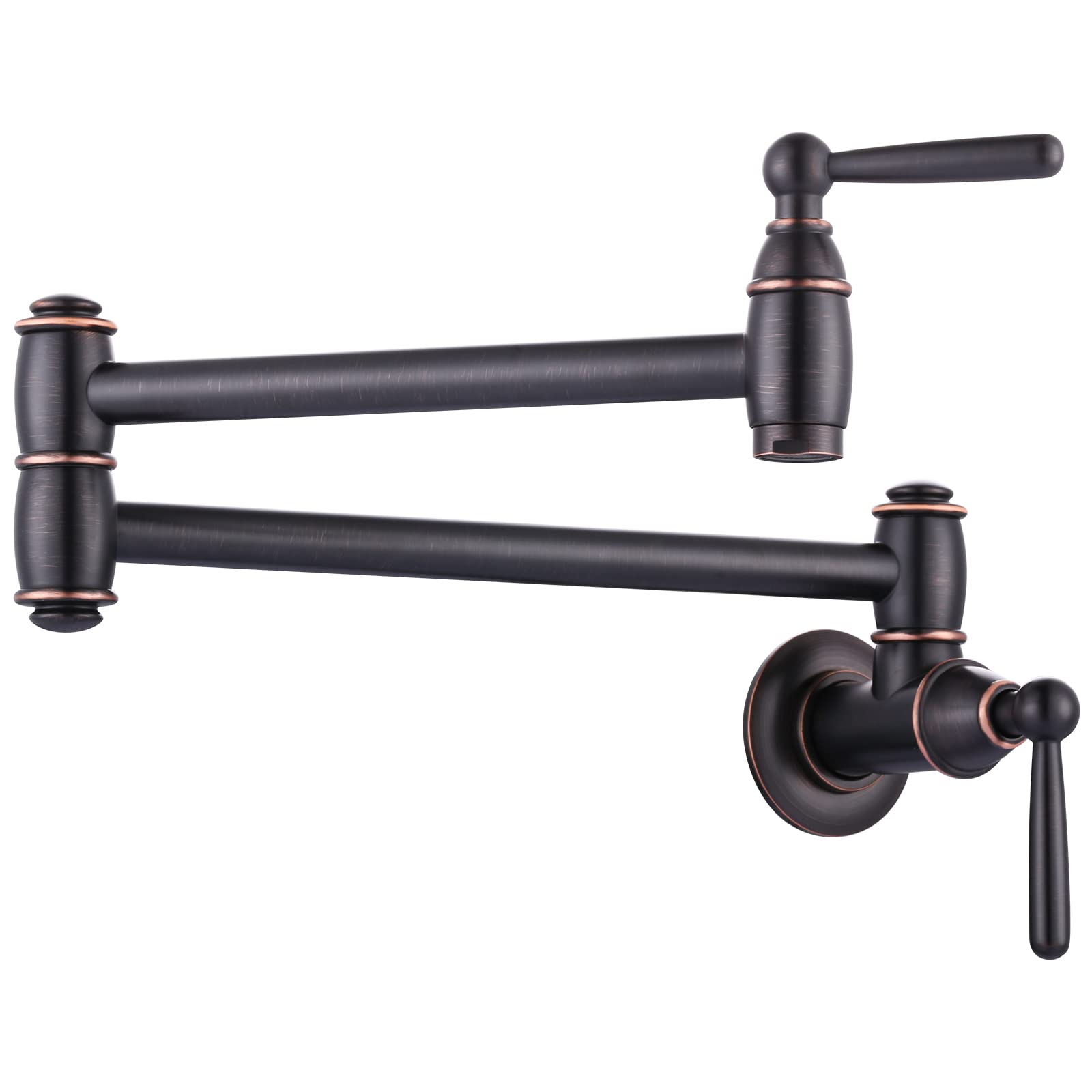 ARCORA pot filler in oil-rubbed bronze wall-mount design for convenient kitchen water access.