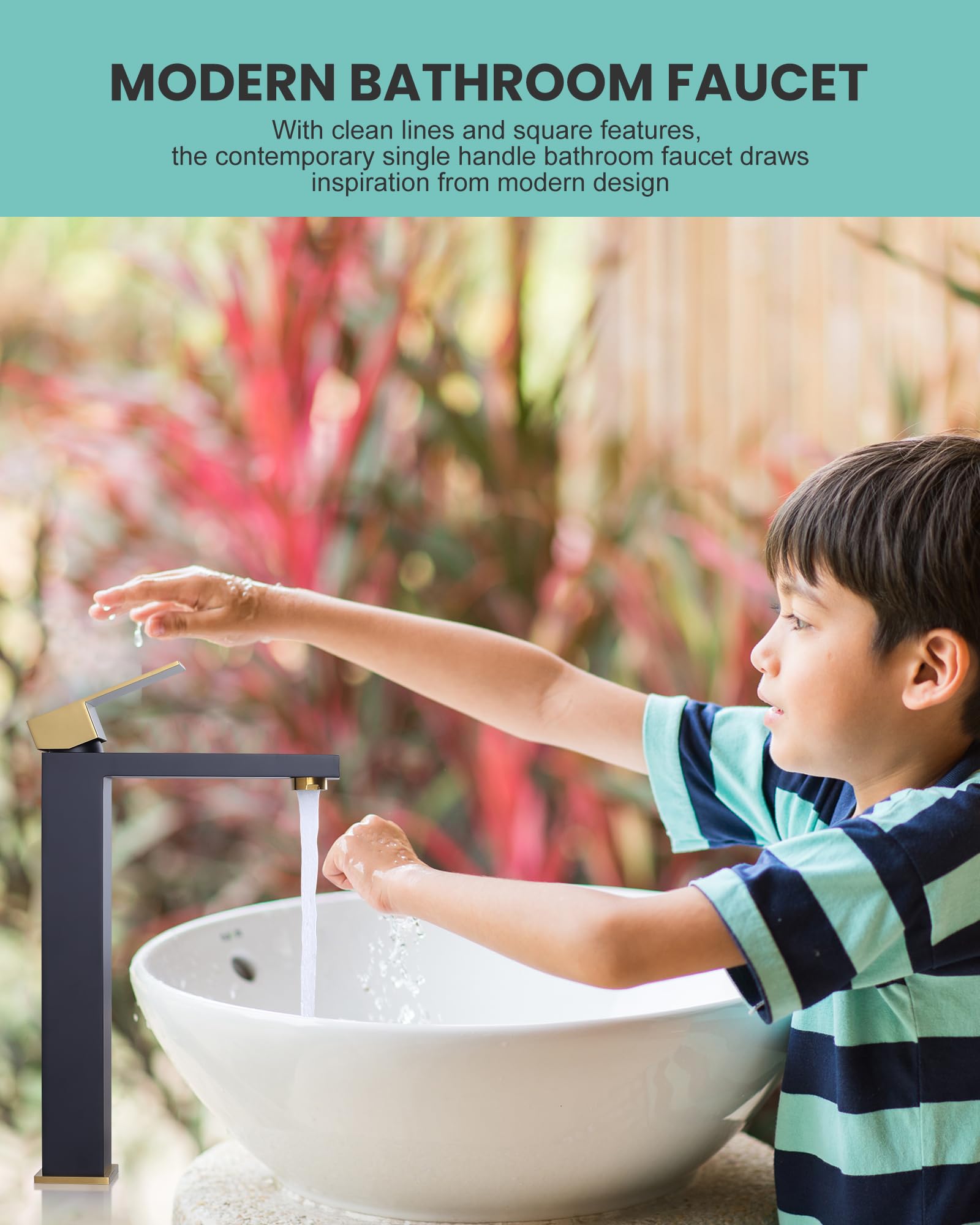 ARCORA single-handle vessel faucet demonstrates easy temperature and flow control.