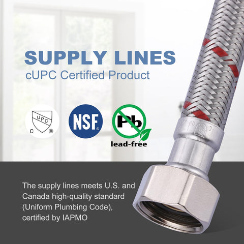 ARCORA stainless steel braid close-up showing rugged construction for reliable water flow.