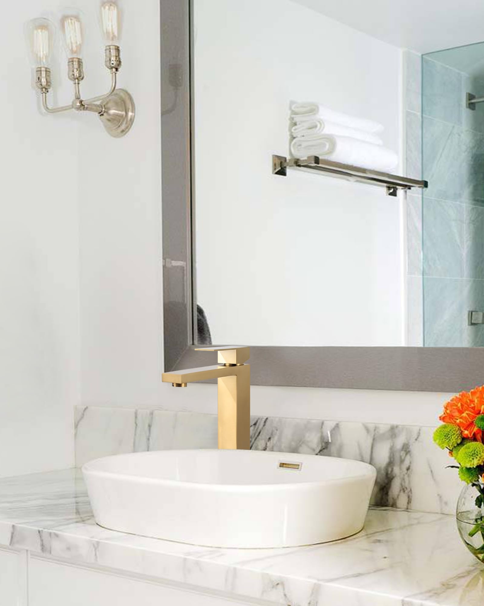 ARCORA tall 12-inch faucet emphasizes bold presence for contemporary vessel sinks.