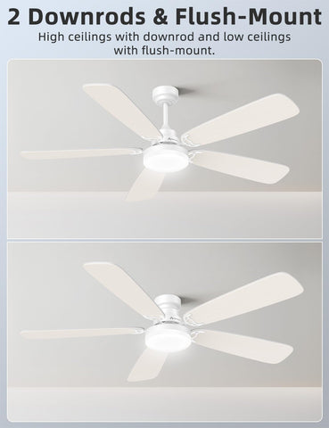Arecovas downrod mount option provides optimal airflow in higher-ceiling spaces