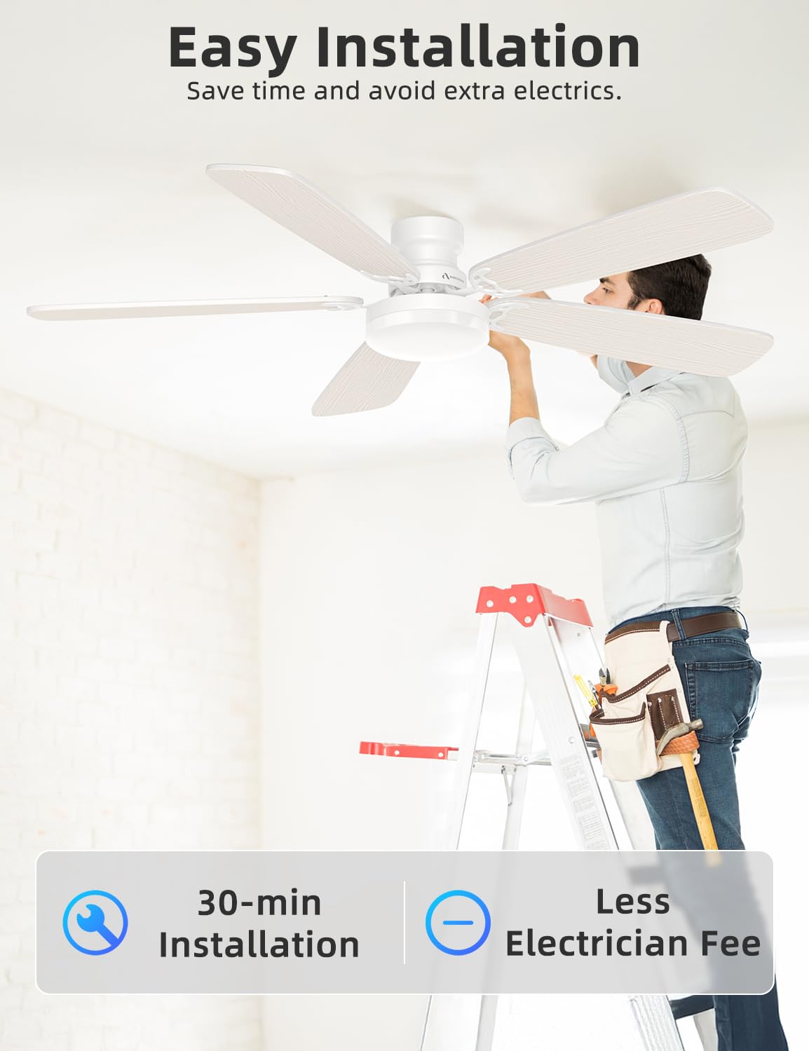 Arecovas ceiling fan suited for bedrooms and living rooms, blending style and comfort