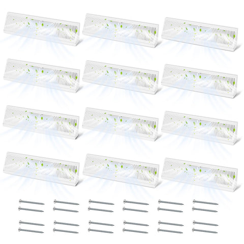 Aremae 12-pack 18-inch baseboard diffusers kit in white, ideal for improved airflow
