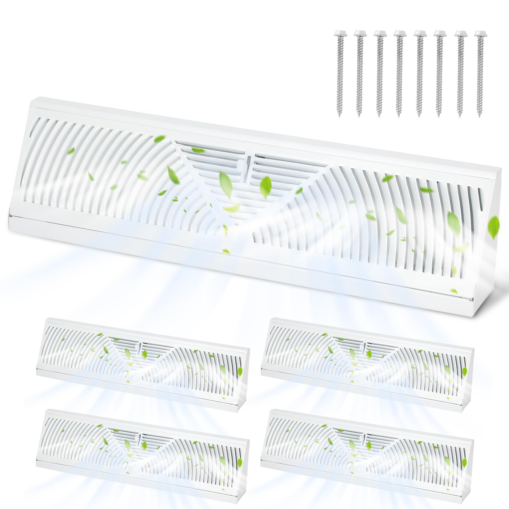 Aremae baseboard diffuser four-pack ready for even air flow in any room