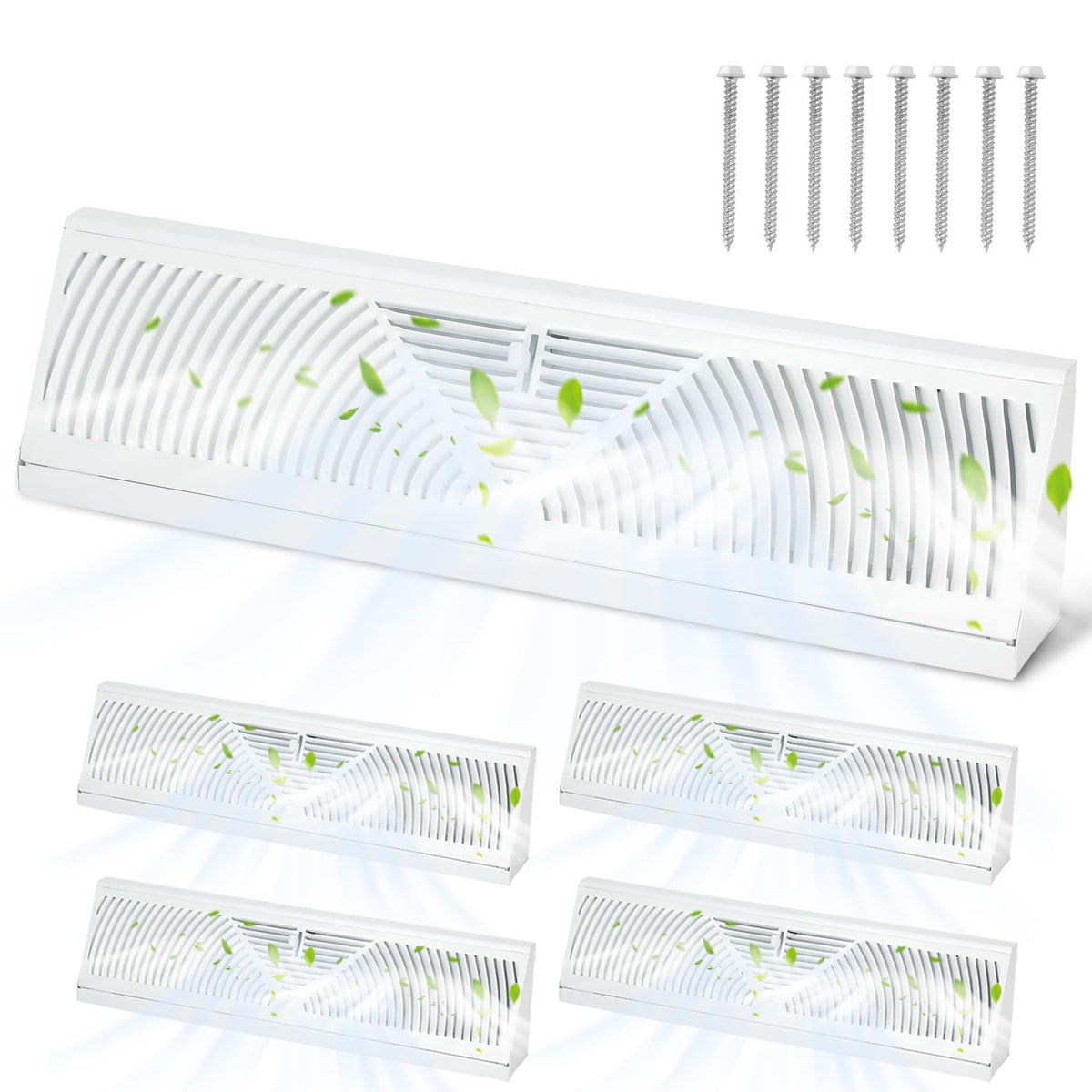 Aremae baseboard diffuser four-pack ready for even air flow in any room