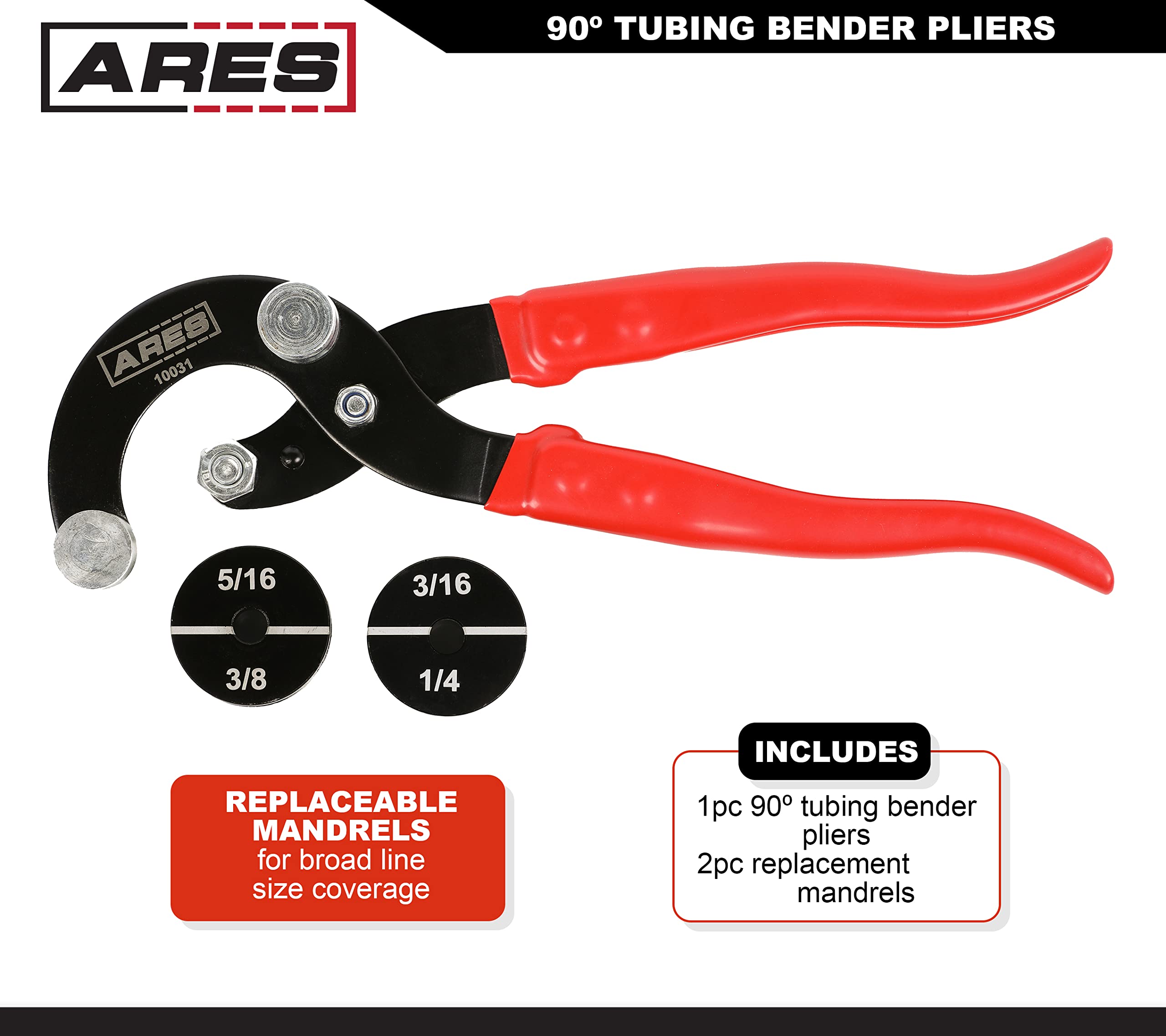 ARES 10031 mandrel swap demonstrates replaceable mandrels for multiple sizes