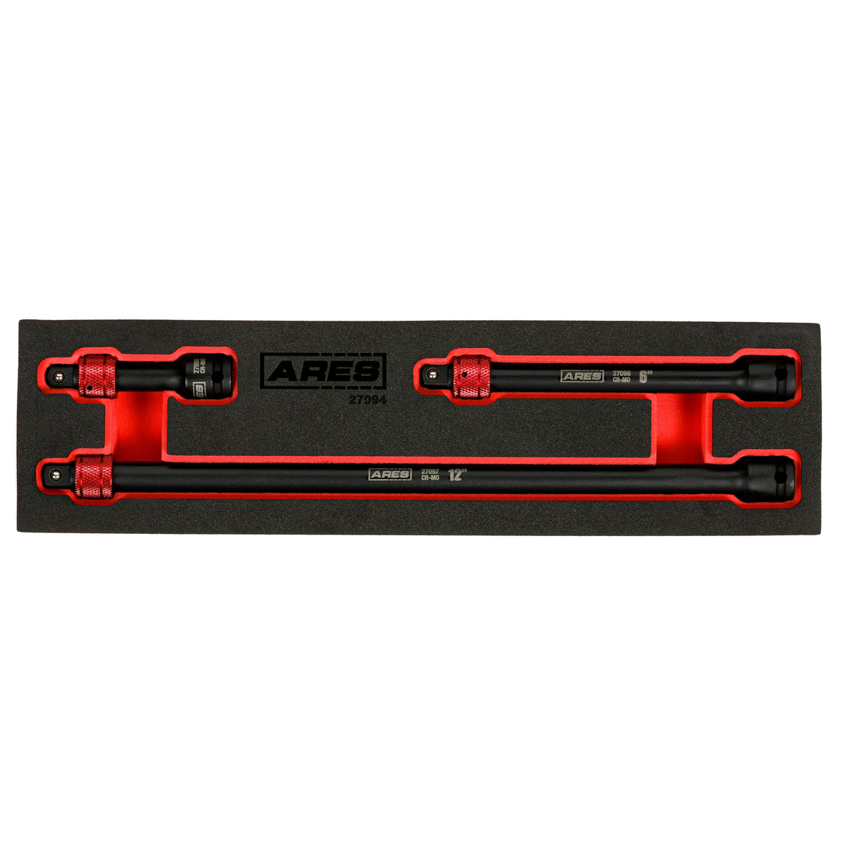 ARES 3/8 drive locking extension in 3 in length, ideal for deep reach.
