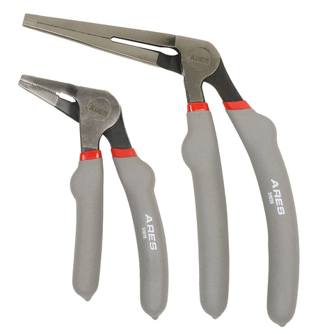 ARES 51018 angled head 6-inch pliers improve reach in crowded spaces.