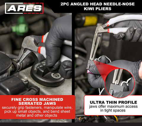 ARES 51018 carbon steel jaws grip small fasteners securely.