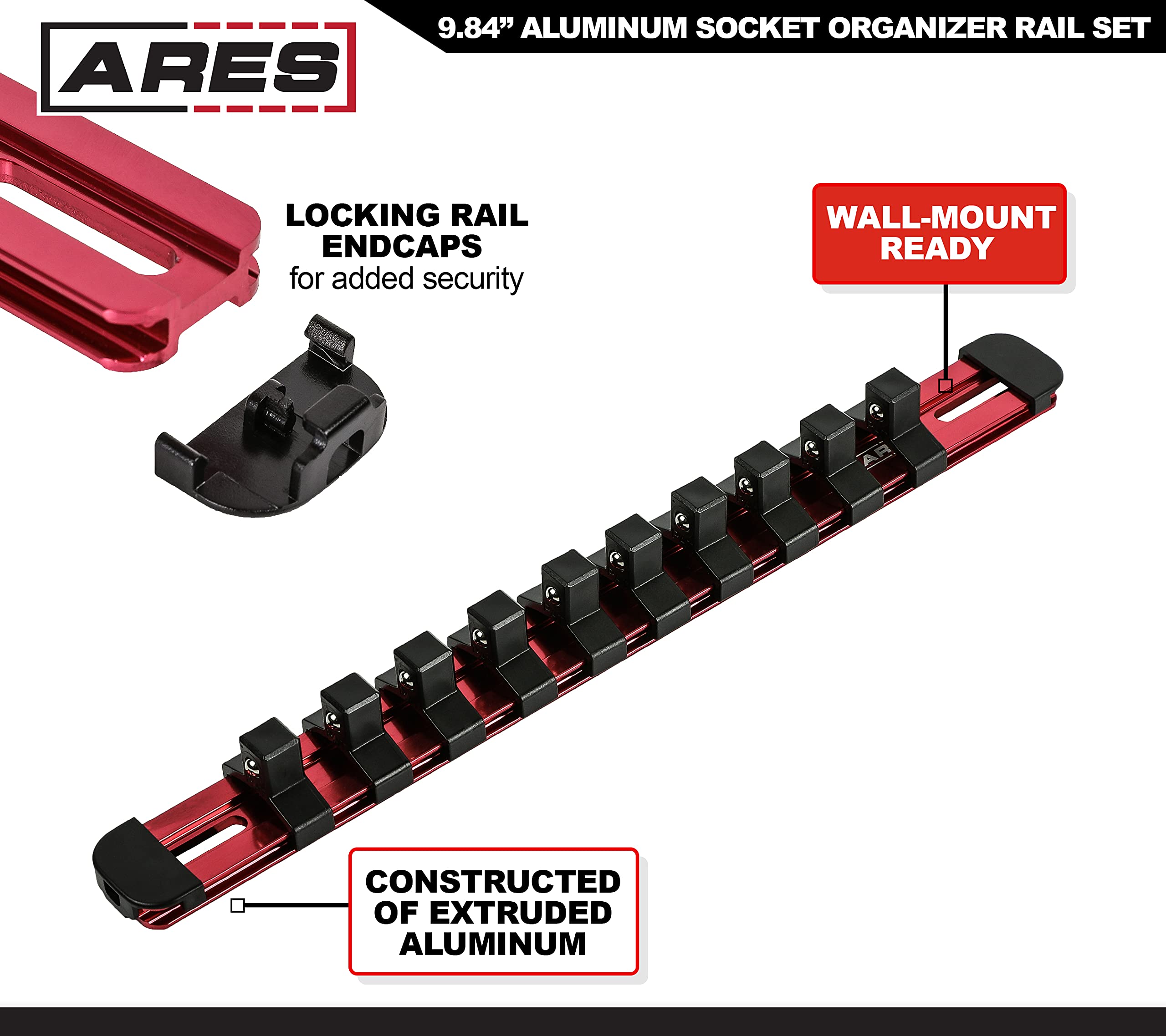 ARES 60103 black rail compact and ready for wall mounting