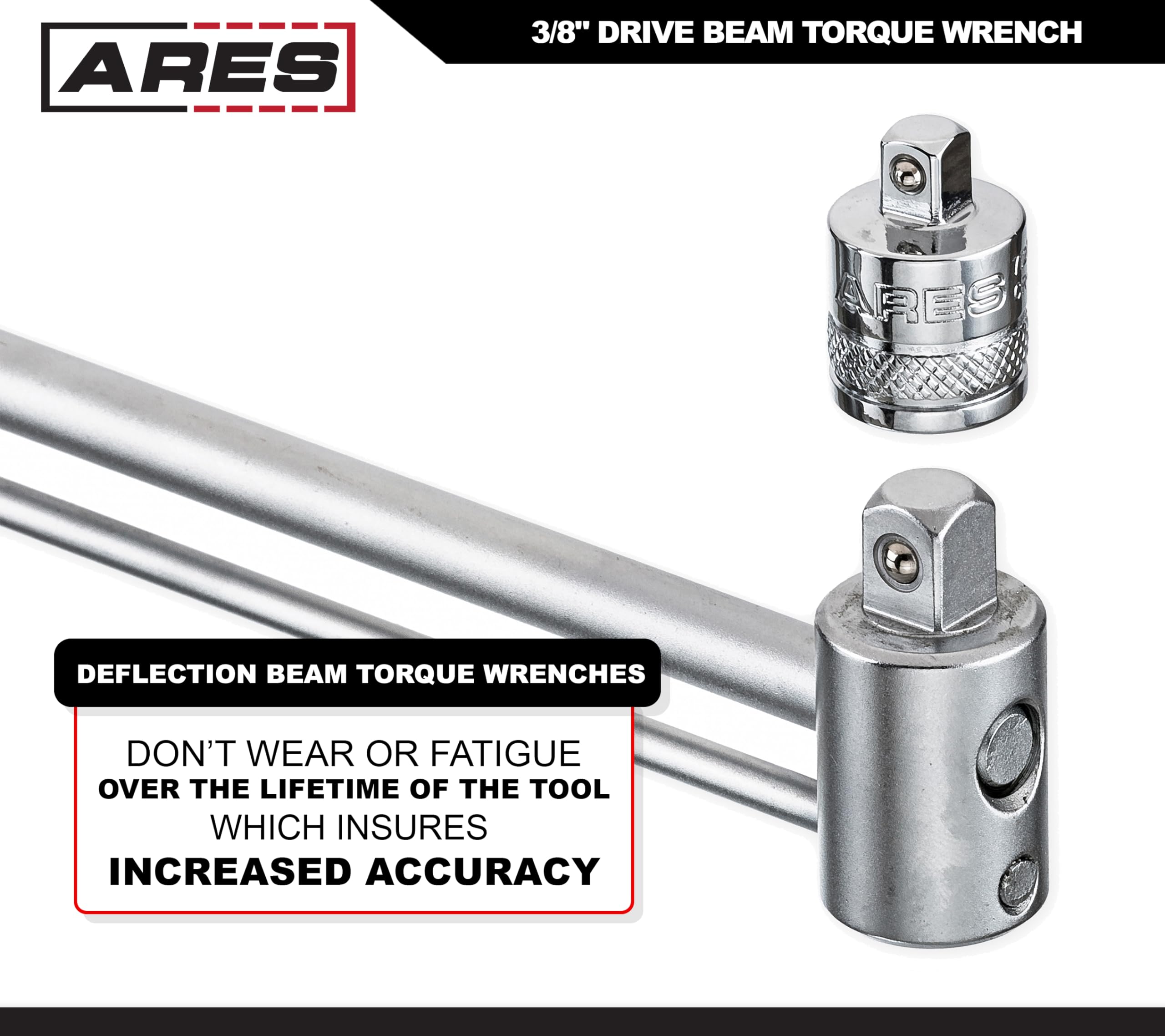 ARES 70214 torque wrench imperial and metric scale for quick unit changes