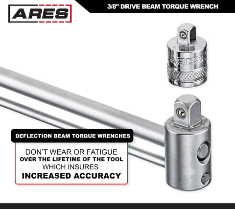 ARES 70214 torque wrench imperial and metric scale for quick unit changes