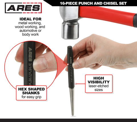 ARES cold chisels for clean cuts in metal and wood