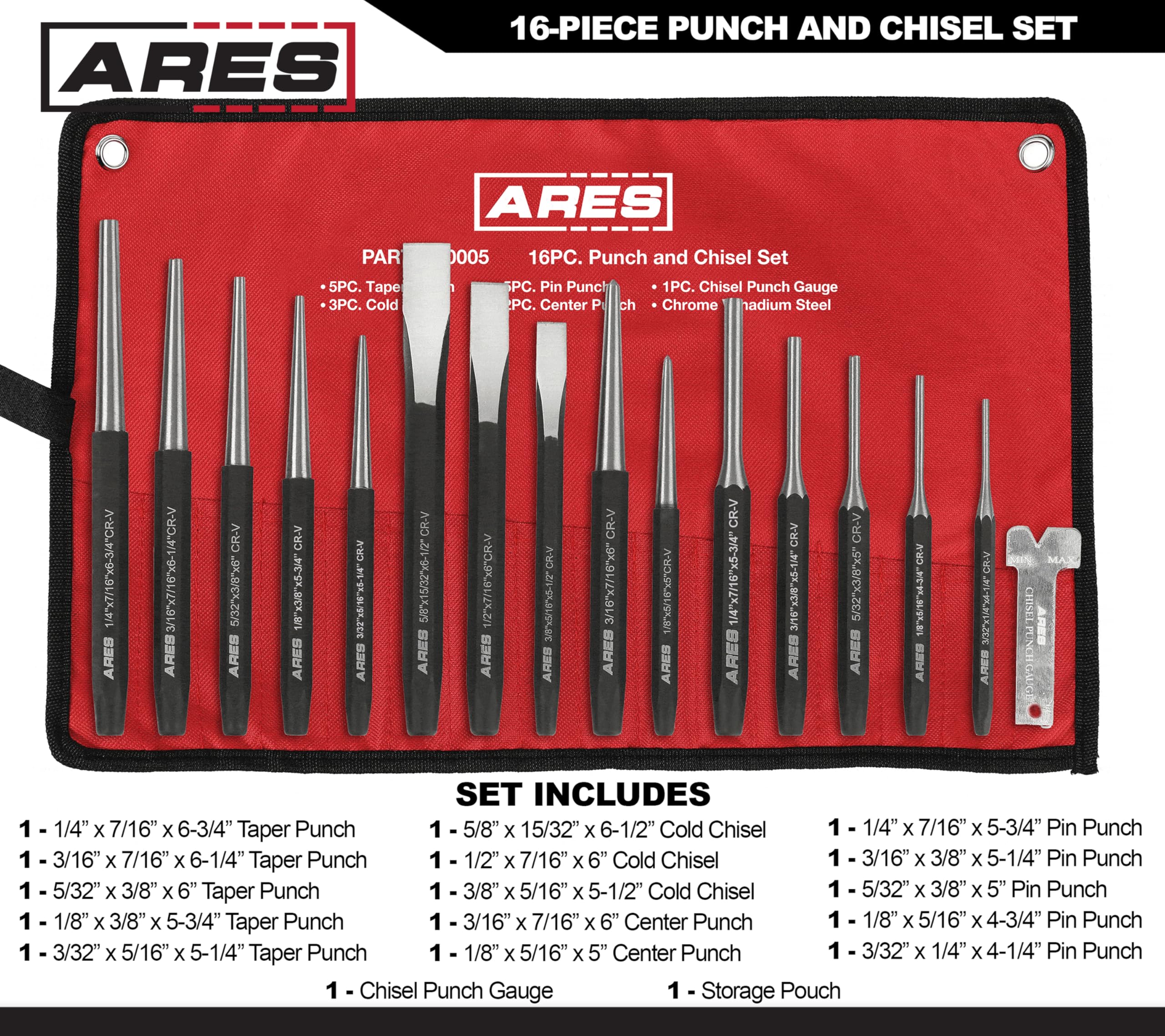 ARES tapered punches for precise alignment in metalworking