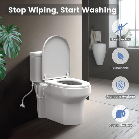 Aresmata dual retractable nozzles provide thorough front and rear cleaning.