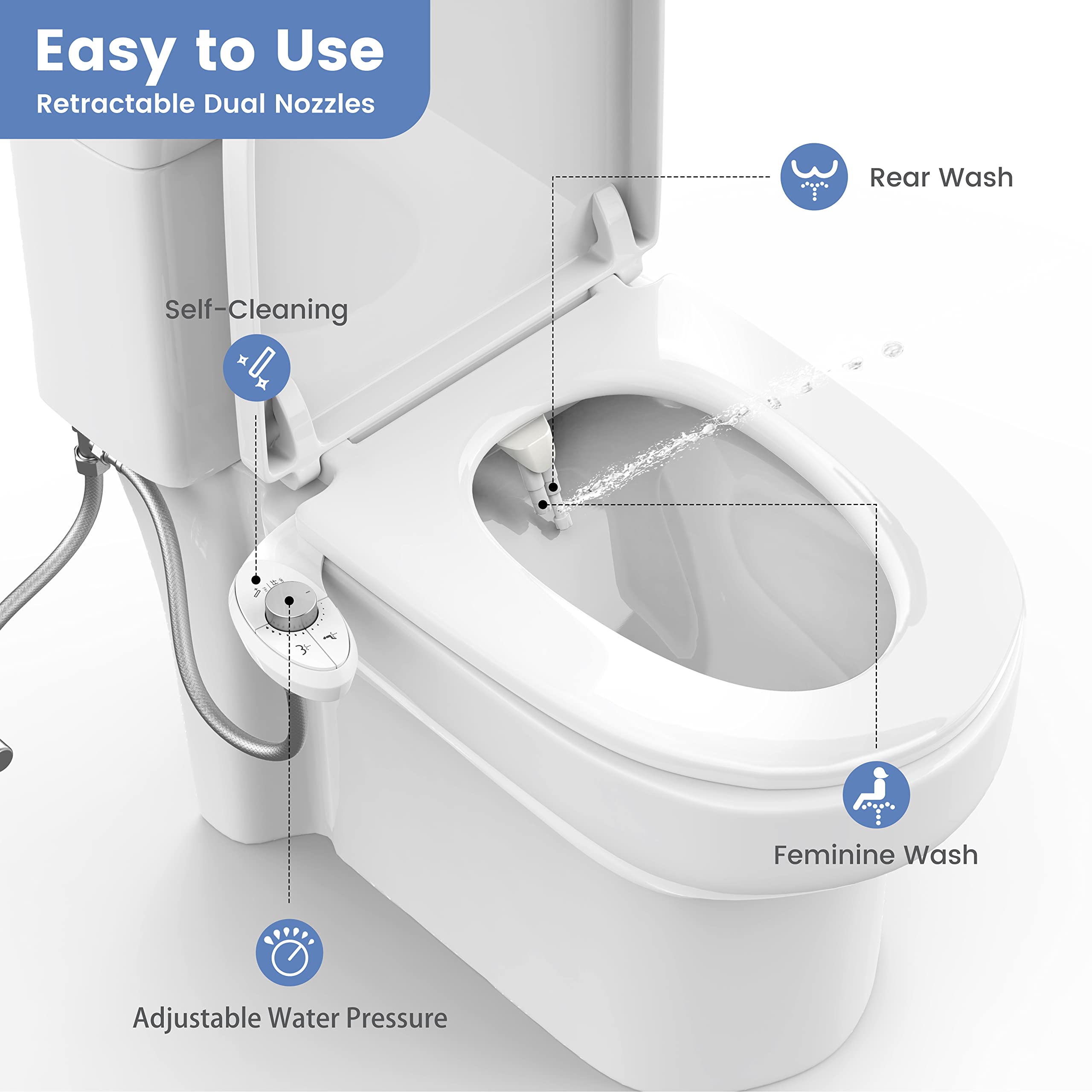 Aresmata self-cleaning nozzles ensure hygiene between uses.