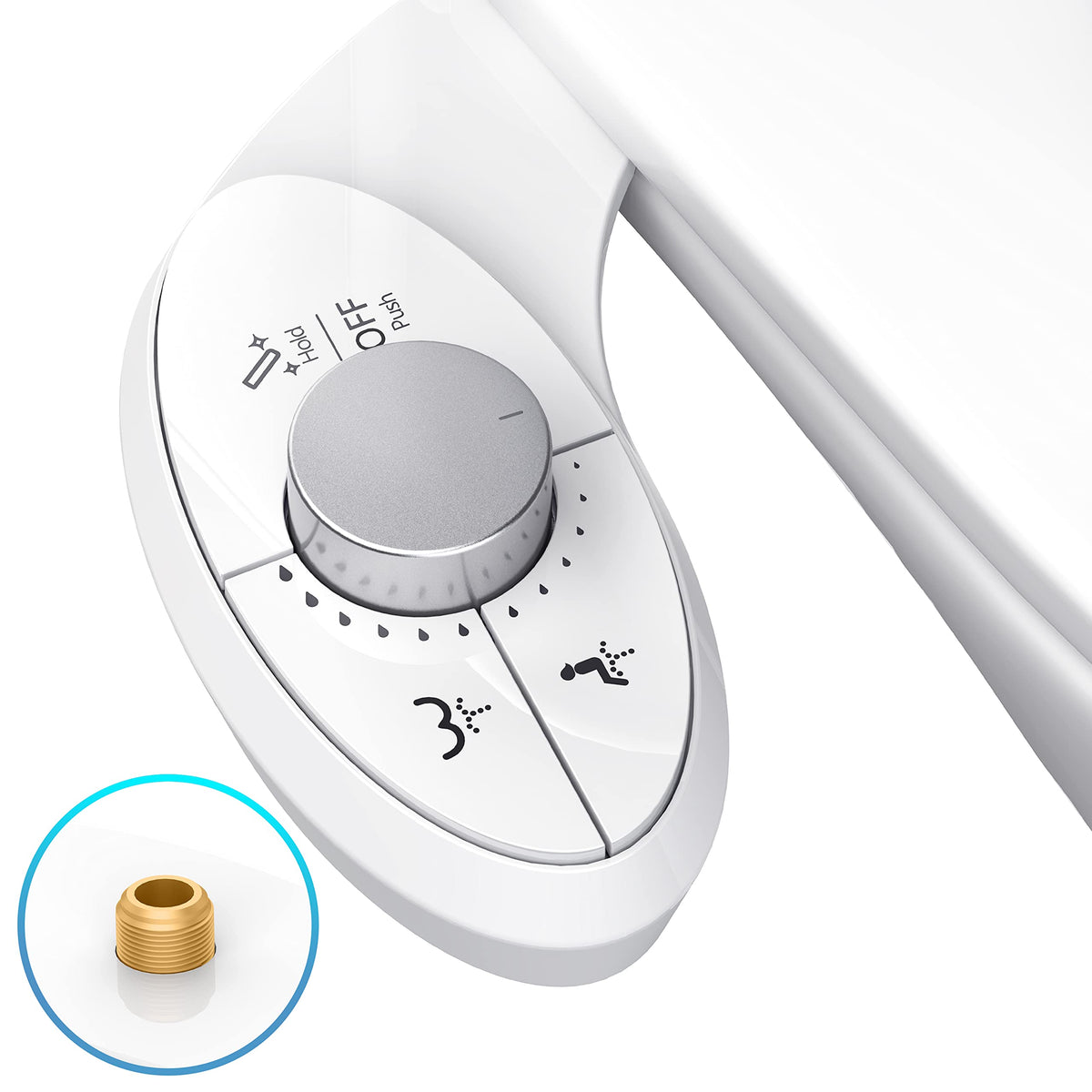 Aresmata Ultra-Slim Bidet Attachment fits most toilets with a sleek, discreet profile.