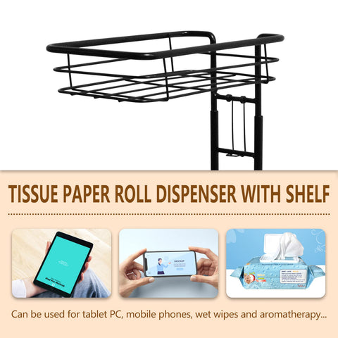 Argatin black toilet paper stand simple tool-free assembly