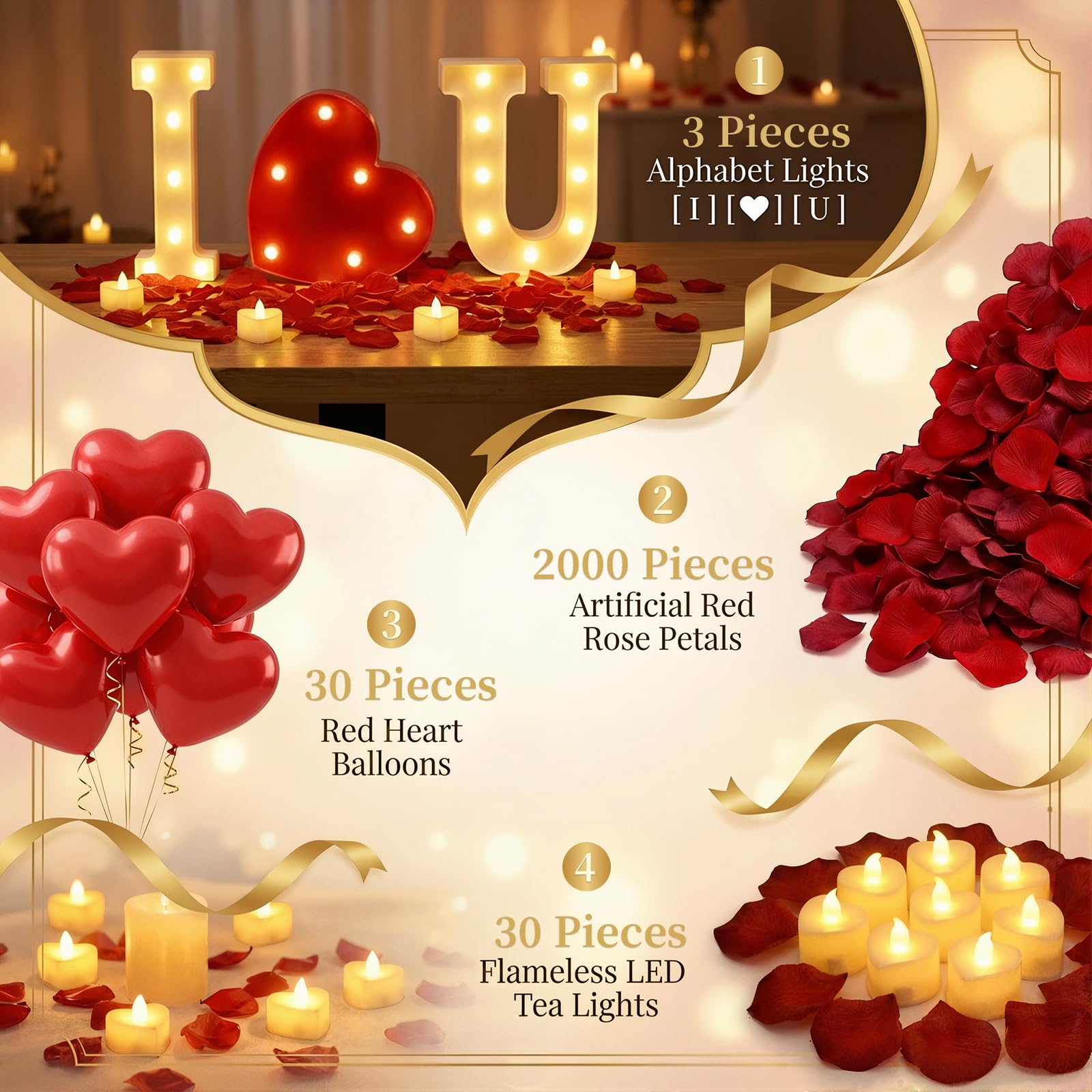 ARIKJ flameless candles provide long-lasting warm light for proposals.