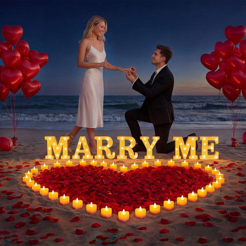 ARIKJ flameless candles provide safe long lasting candlelight for proposals
